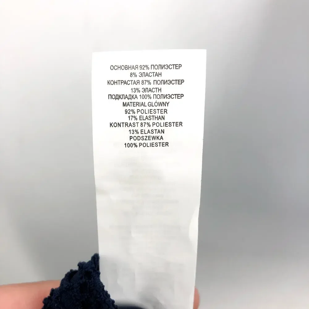 LAUREN RALPH LAUREN One Piece Swimsuit Size 12 Navy Blue Crochet Bandeau NWT